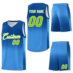 Royal Powder Blue Gradient Fashion Sets Basketball Jersey 7