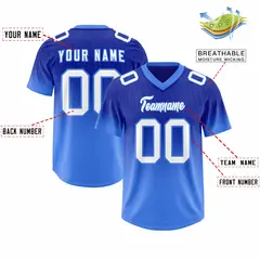 Royal Powder Blue Gradient Outdoor Authentic Football Jersey 2