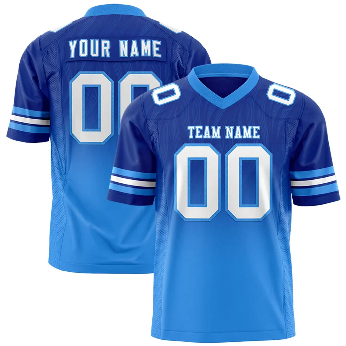 Royal Powder Blue Gradient Outdoor Flag Football Jersey