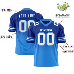 Royal Powder Blue Gradient Outdoor Flag Football Jersey 2