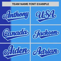 Royal Powder Blue Gradient Stripe Two-Button Softball Jersey 3