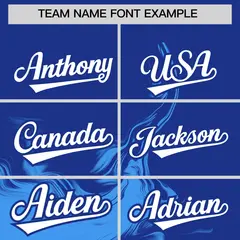 Royal Powder Blue Ink Pattern Authentic Baseball Jersey 3