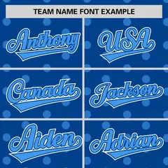 Royal Powder Blue Polka Dot Graffiti Baseball Jersey 3