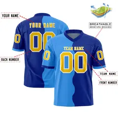 Royal Powder Blue Split Mesh Football Jersey 2