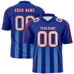 Royal Powder Blue Vertical Fine Stripe Gradient Football Jersey 1
