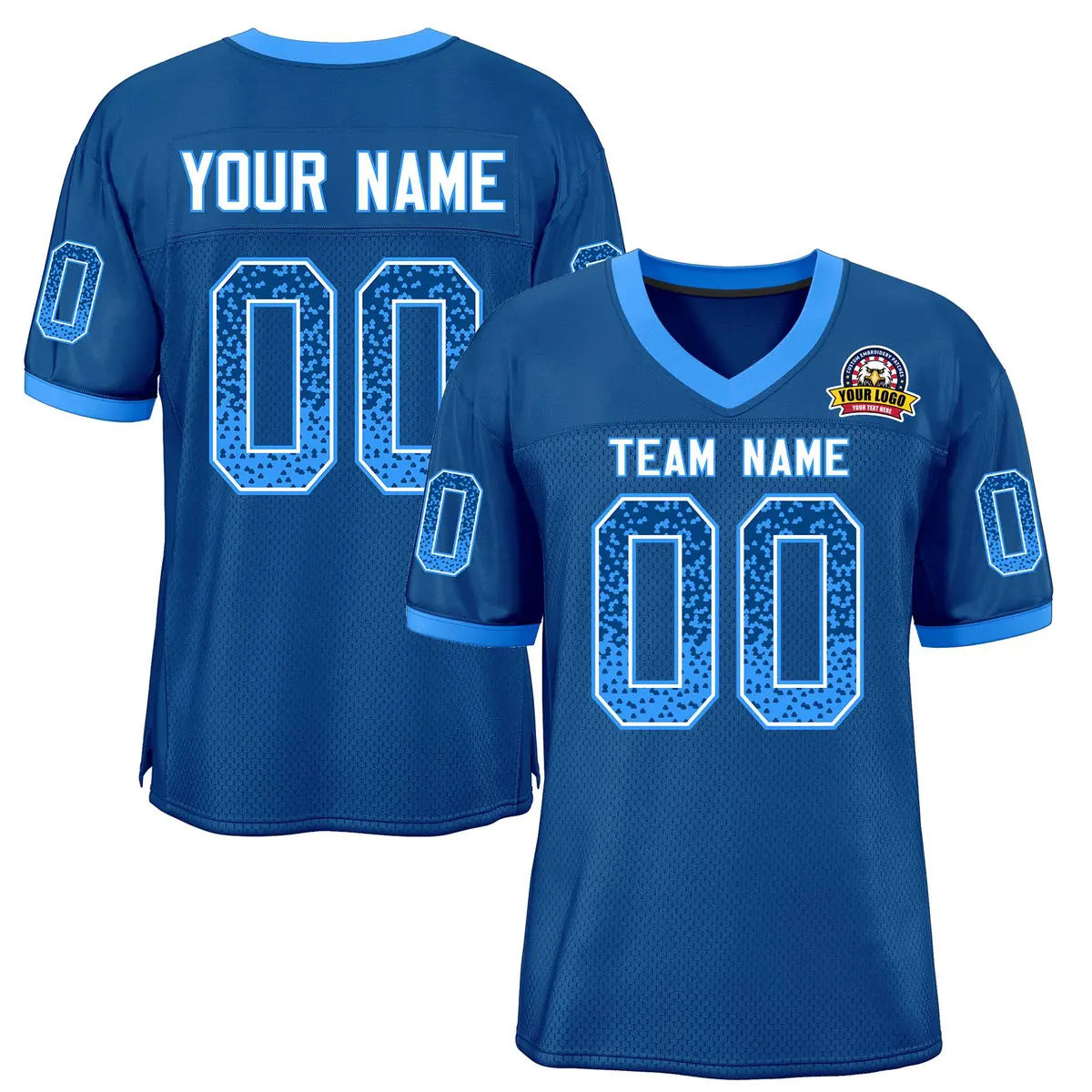 Royal Powder Blue-White Drift Mesh Football Jersey