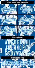 Royal Powder Blue-White Graffiti Flower Baseball Jersey 3