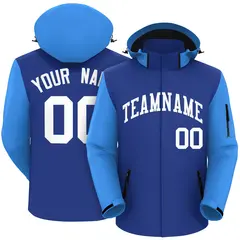 Royal Powder Blue-White Raglan Sleeve Waterproof Jacket 1