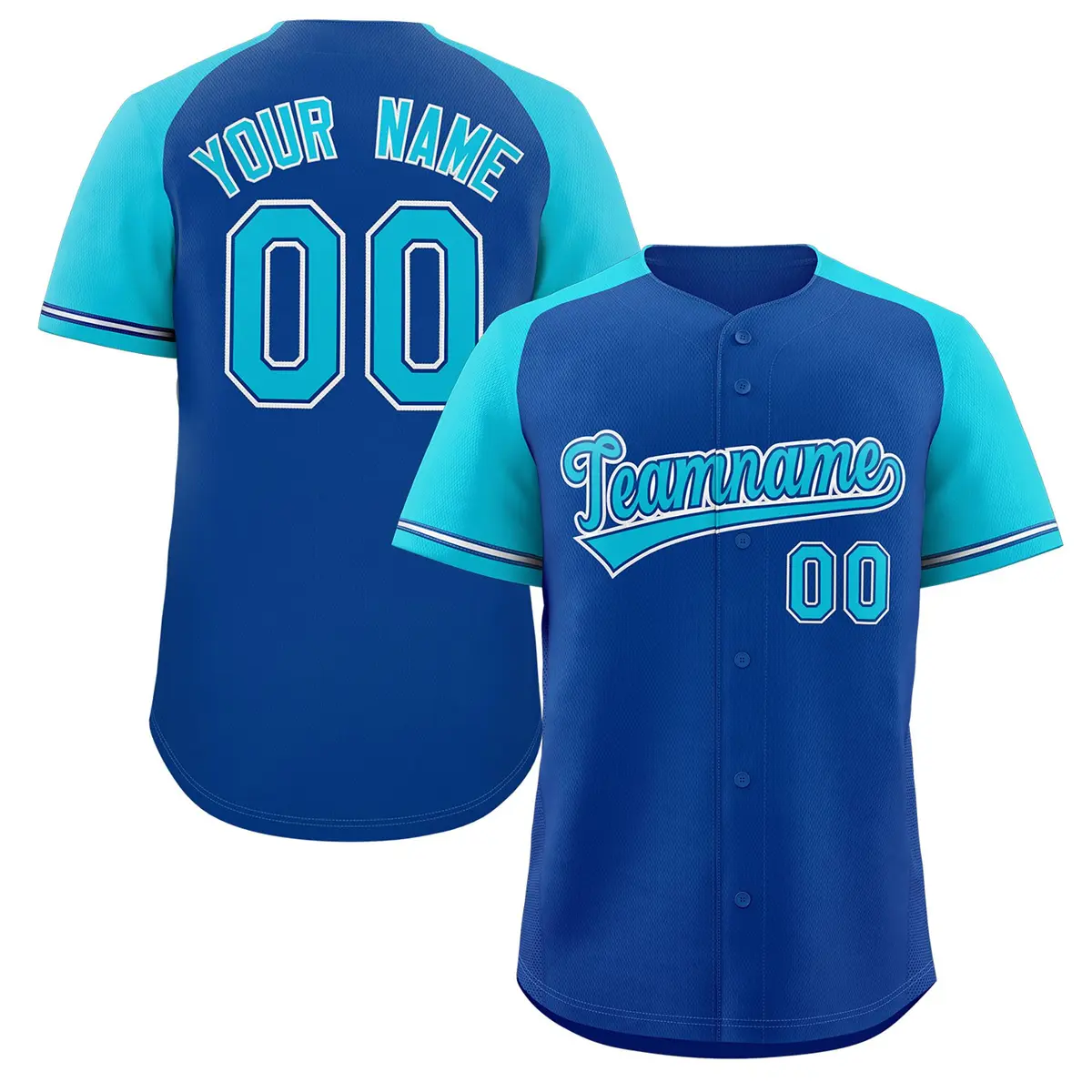 Royal Power Blue Raglan Sleeves Authentic Baseball Jersey