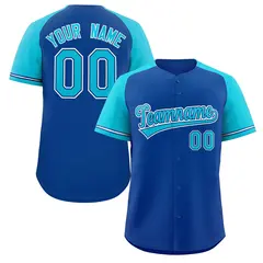Royal Power Blue Raglan Sleeves Authentic Baseball Jersey
