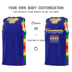 Royal Pride Month LGBT Rainbow Basketball Jersey 3