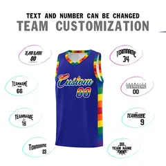 Royal Pride Month LGBT Rainbow Basketball Jersey 4