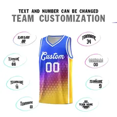 Royal Purple-Gold Gradient Irregular Shapes Basketball Jersey 3