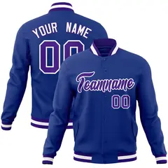 Royal Purple-White Varsity Full-Snap Letterman Jacket 1