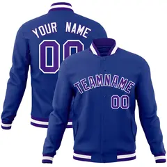 Royal Purple-White Varsity Full-Snap Letterman Jacket 1