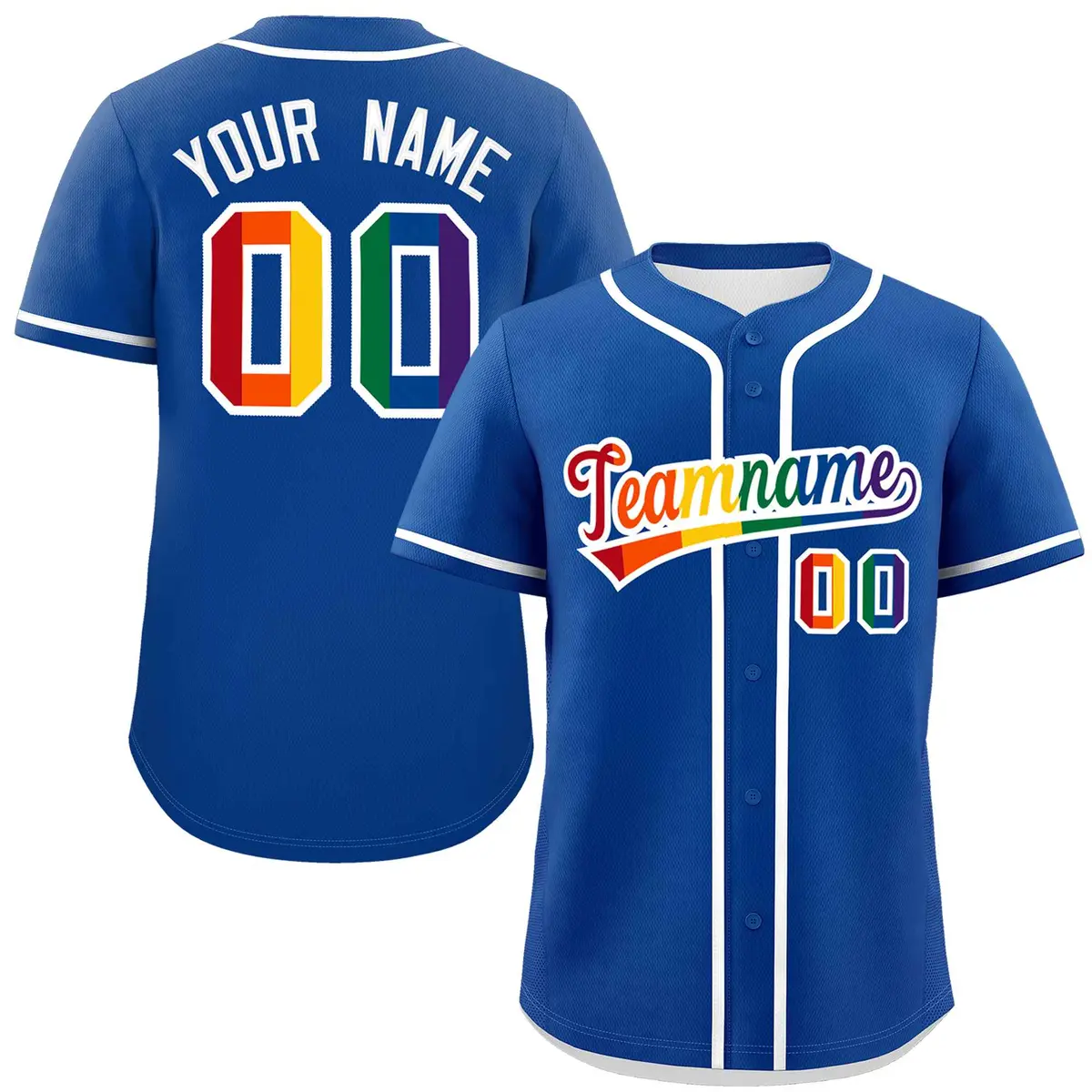 Royal Rainbow Pride Month Baseball Jersey