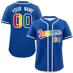 Royal Rainbow Pride Month Baseball Jersey