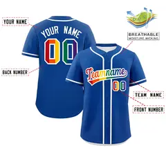 Royal Rainbow Pride Month Baseball Jersey 2