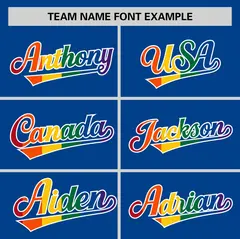 Royal Rainbow Pride Month Baseball Jersey 3