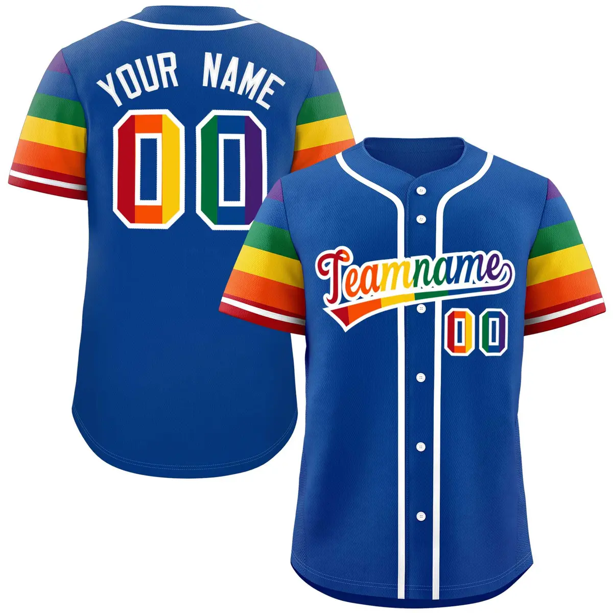 Royal Rainbow Pride Month Raglan Baseball Jersey