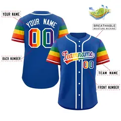 Royal Rainbow Pride Month Raglan Baseball Jersey 2