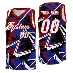 Royal Red Abstract Graffiti Quick-Drying Basketball Jersey 1