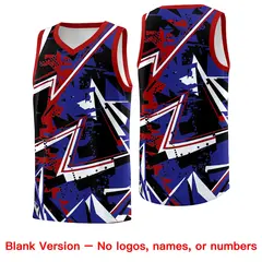 Royal Red Abstract Graffiti Quick-Drying Basketball Jersey 6