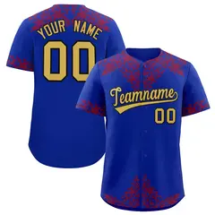 Royal Red Baroque Style Baseball Jersey