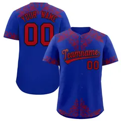 Royal Red Baroque Style Baseball Jersey
