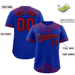 Royal Red Baroque Style Baseball Jersey 2