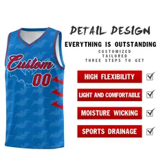 Royal Red Bat Pattern Halloween Basketball Jersey 2