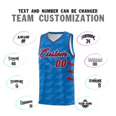 Royal Red Bat Pattern Halloween Basketball Jersey 4