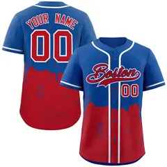 Royal Red Boston City Nightscape Authentic Baseball Jersey