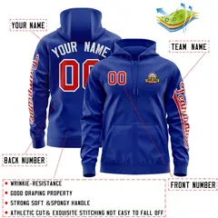Royal Red Classic Varsity Full-Zip Letterman Jacket Hoodie 4