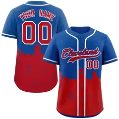 Royal Red Cleveland City Nightscape Baseball Jersey