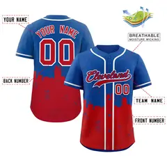 Royal Red Cleveland City Nightscape Baseball Jersey 2