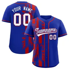 Royal Red Coconut Tree Split Baseball Jersey 1