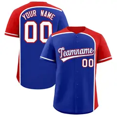 Royal Red Color Block Authentic Baseball Jersey
