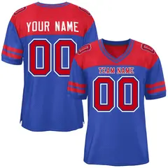 Royal Red Color Block Authentic Football Jersey 1