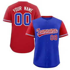 Royal Red Color Block Raglan Baseball Jersey 1
