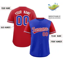 Royal Red Color Block Raglan Baseball Jersey 2