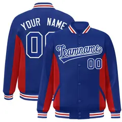 Royal Red Color Block Varsity Letterman Baseball Jacket 1