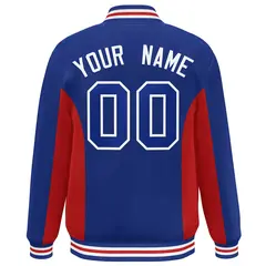 Royal Red Color Block Varsity Letterman Baseball Jacket 4