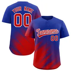 Royal Red Diagonal Stripe Gradient Fashion Baseball Jersey