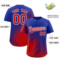 Royal Red Diagonal Stripe Gradient Fashion Baseball Jersey 2