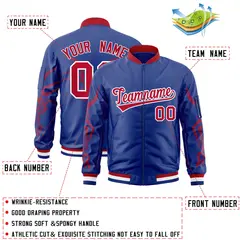 Royal Red Dragon Head Graffiti Letterman Bomber Jacket 2