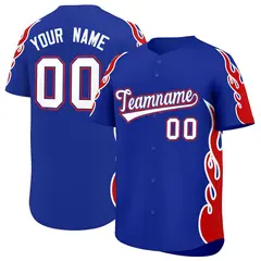 Royal Red Flame Outline Side Pattern Basketball Jersey 1