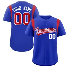 Royal Red Full Button Classic Authentic Baseball Jersey 1