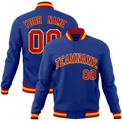 Royal Red-Gold Classic Varsity Full-Snap Letterman Jacket 1