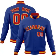 Royal Red-Gold Classic Varsity Full-Snap Letterman Jacket 1